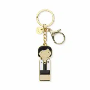 Porte clef, coco chanel en laiton, lucie kaas