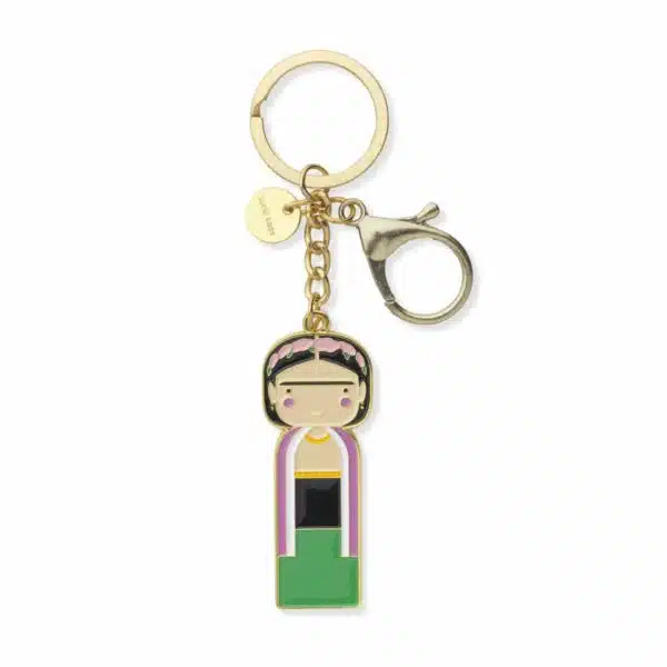 Porte clef, frida kahlo en laiton, lucie kaas