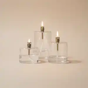 Lampe à huile verre et laiton cylindre - Lot de 3 (-10%)