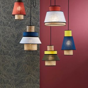 Abat jour cannage marketset lin couleur mini singapour