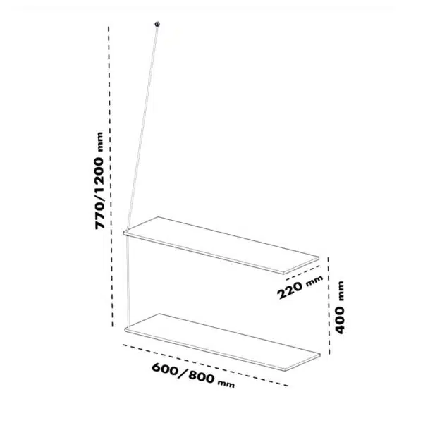 Dimensions étagère murale minimaliste et épurée, Stedge Woud design chêne