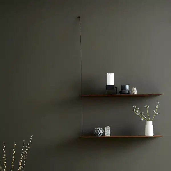 Étagère murale minimaliste et épurée, Stedge Woud design chêne fonce