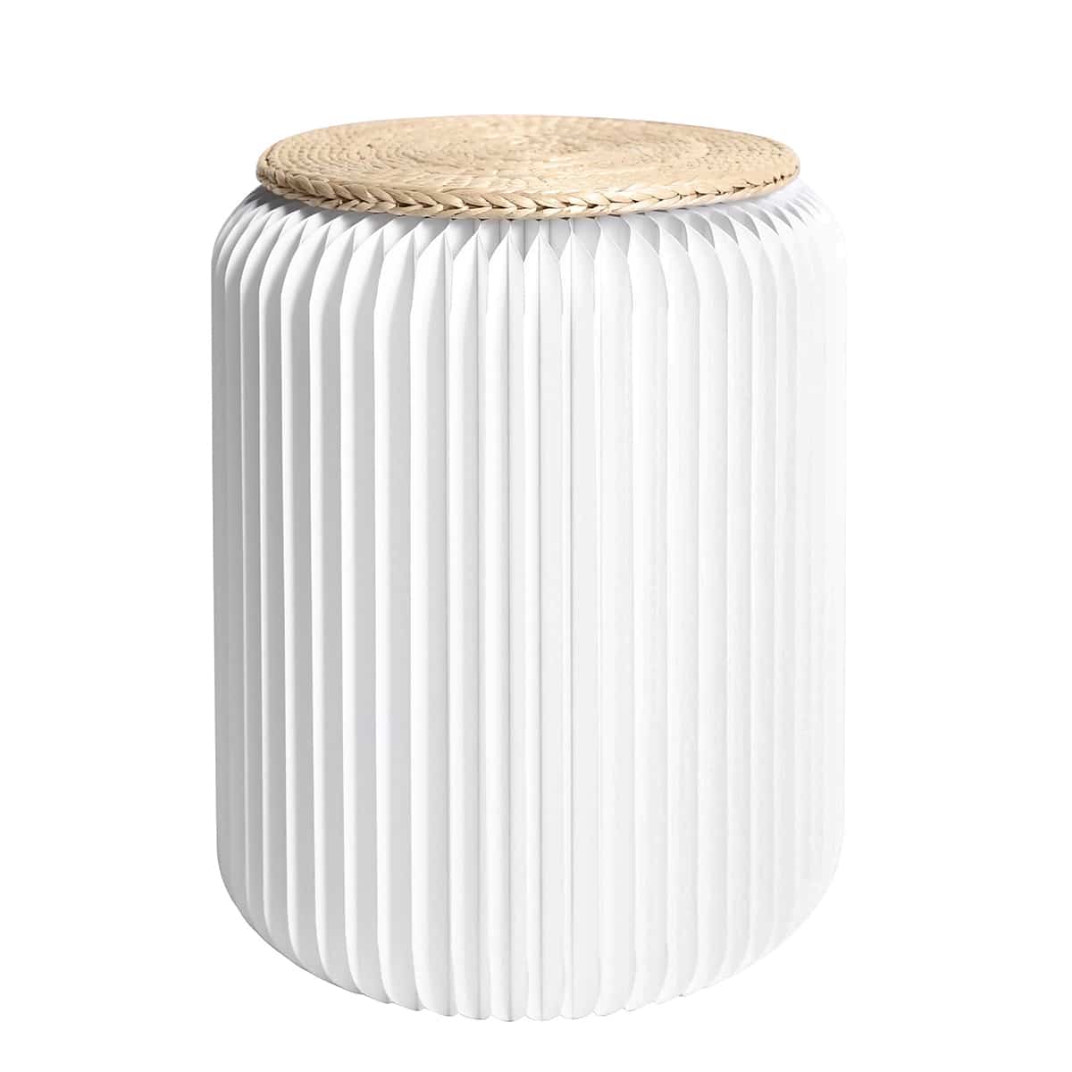 Petit Tabouret Pliable Blanc En Carton Stooly