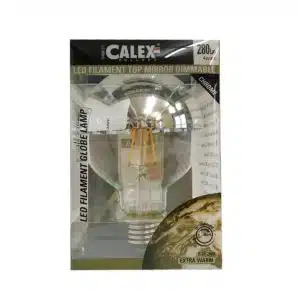 Ampoule filament led, calotte miroir argent, dimmable