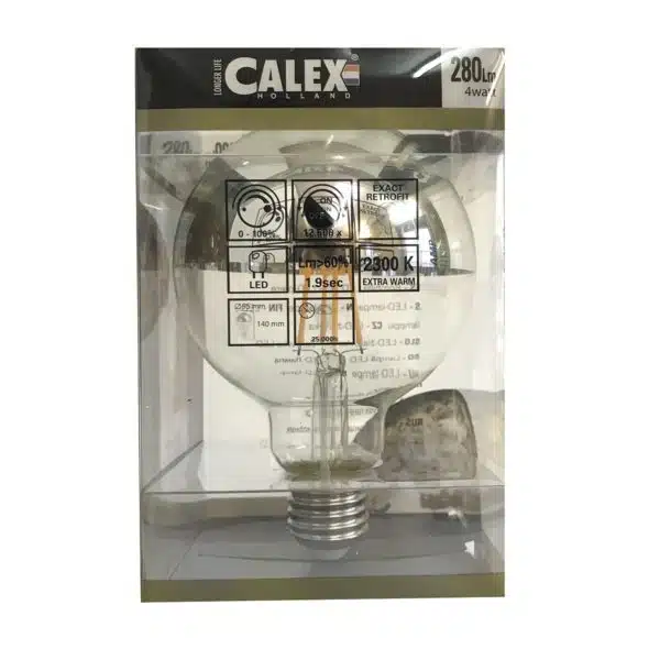 Ampoule filament led, calotte miroir argent, dimmable