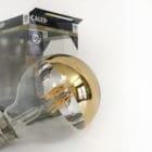 Ampoule filament led, calotte miroir or doré, dimmable