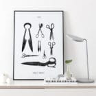 Affiche poster paire de ciseaux anciens, Cædere