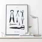 Affiche poster paire de ciseaux anciens, Cædere