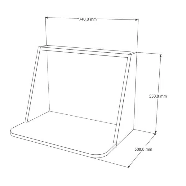 Bureau mural suspendu ecoresponsable made in France, minimaliste et écologique dimensions