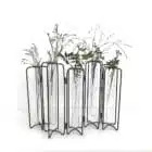 Vase éprouvette 5 tubes à essai, structure articulée en métal style vase tse tse Gaura