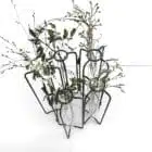 Vase éprouvette 5 tubes à essai, structure articulée en métal style vase tse tse Gaura