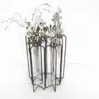 Vase éprouvette 5 tubes à essai, structure articulée en métal style vase tse tse Gaura