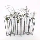 Vase éprouvette 5 tubes à essai, structure articulée en métal style vase tse tse Gaura