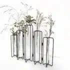 Vase éprouvette 5 tubes à essai, structure articulée en métal style vase tse tse