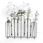 Vase éprouvette 5 tubes à essai, structure articulée en métal