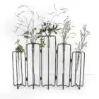 Vase éprouvette 5 tubes à essai, structure articulée en métal