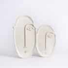 Plateau en céramique, visage, terracotta, blanc artisanat espagnol