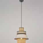 Suspension luminaire cannage en lin lave nude marketset made in france