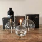 Lampe à huile peri design verre et laiton, boule, bougie