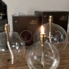 Lampe à huile peri design verre et laiton, boule, bougie