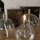 Lampe à huile peri design verre et laiton, boule, bougie