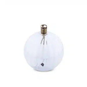 Lampe a huile striée verre et laiton peridesign