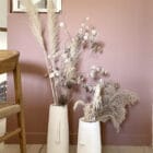 vase visage blanc pour Pampa et fleurs séchées