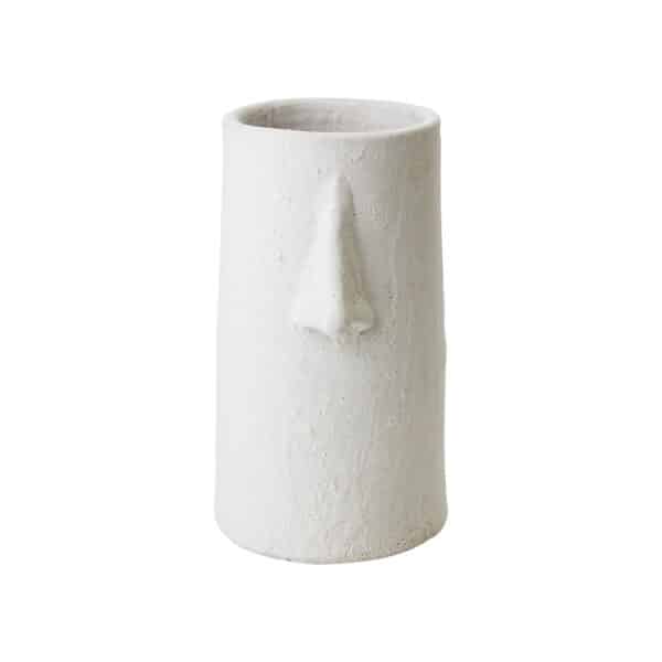 vase visage blanc pour Pampa et fleurs séchées