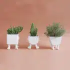 Lot de 3 caches pots en céramique, artisanat espagnol