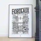 Affiche illustrée de la ville de Bordeaux