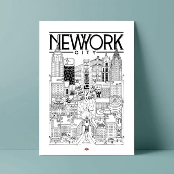 Affiche de la ville de New-York, illustration Docteur paper