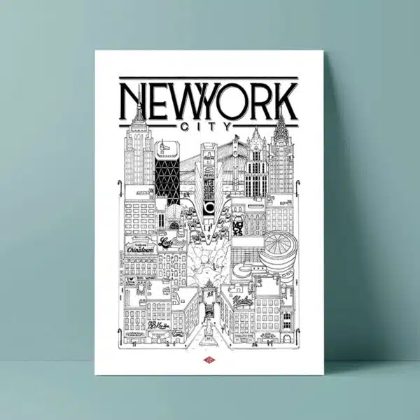 Affiche de la ville de New-York, illustration Docteur paper