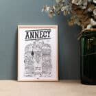Affiche illustrée de la ville de Annecy