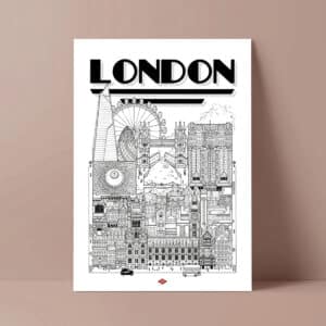 Affiche de la ville de Londres, Illustration Docteur Paper