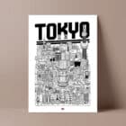 Affiche ville de Tokyo, japon, Docteur Paper