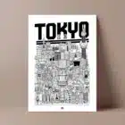 Affiche ville de Tokyo, japon, Docteur Paper
