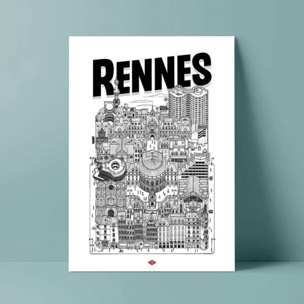 Affiche ville de Rennes, illustration Docteur Paper