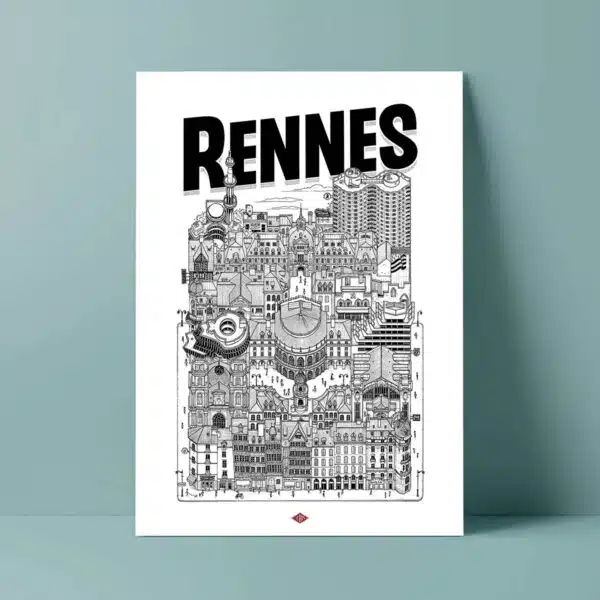 Affiche ville de Rennes, illustration Docteur Paper