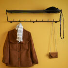 Porte manteau mural noir, porte chapeau, petite entrée