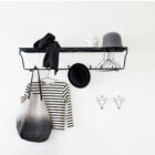 Porte manteau mural noir, porte chapeau, petite entrée