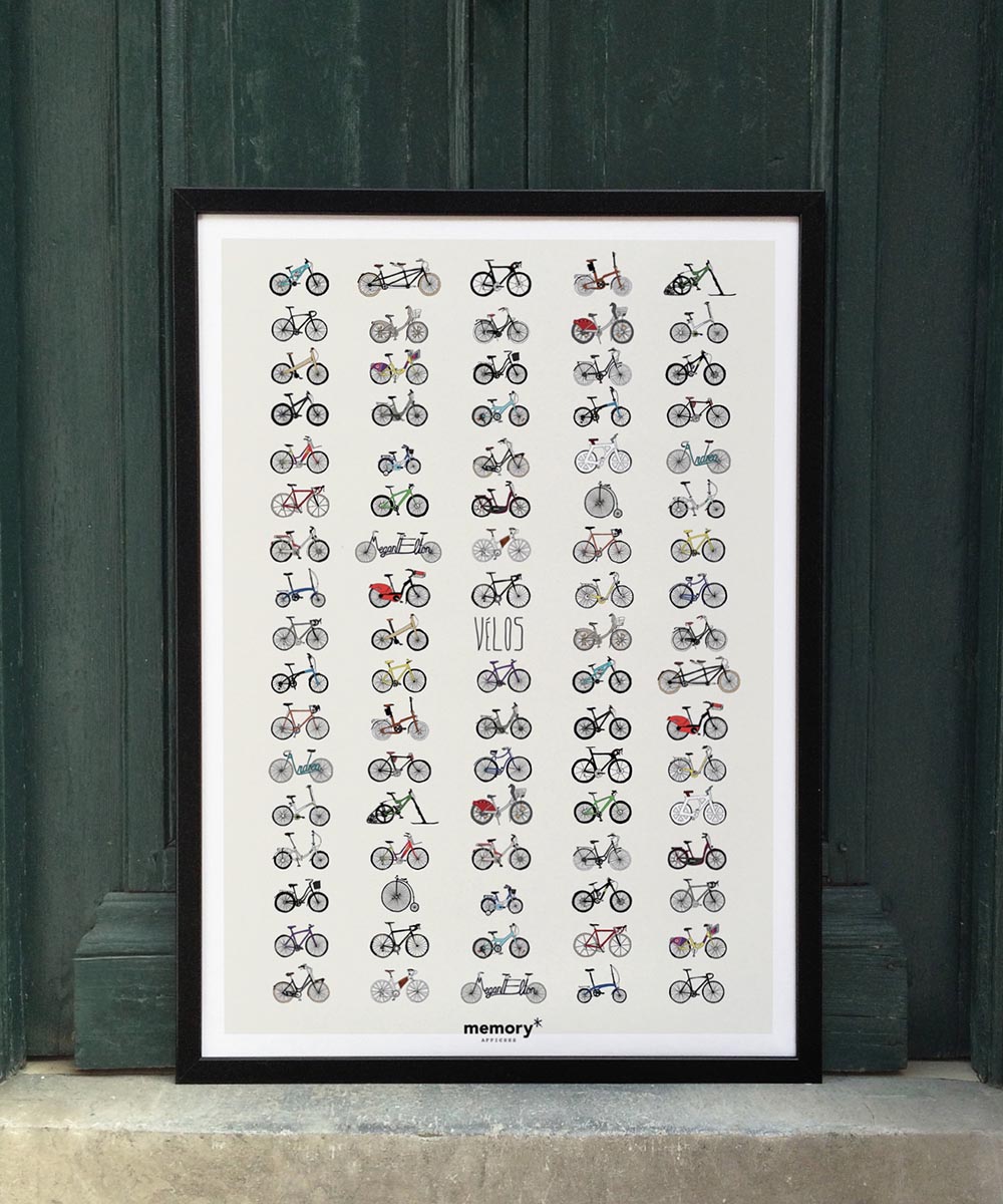 Affiche et illustration vélos, made in France