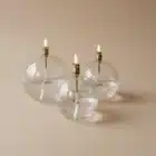 Trois lampes à huile rondes transparentes periliving