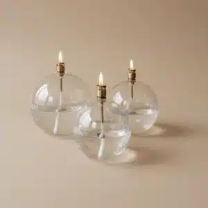 Trois lampes à huile rondes transparentes periliving