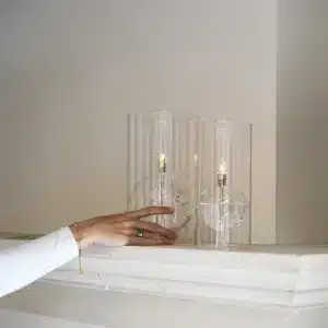 Lampe à huile en verre Windshelter Peri Living