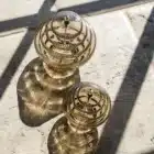 Lampe à huile en verre couleur ambrée